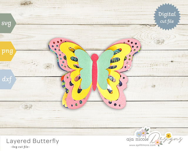 3d Butterfly SVG Aja Nicole Designs 