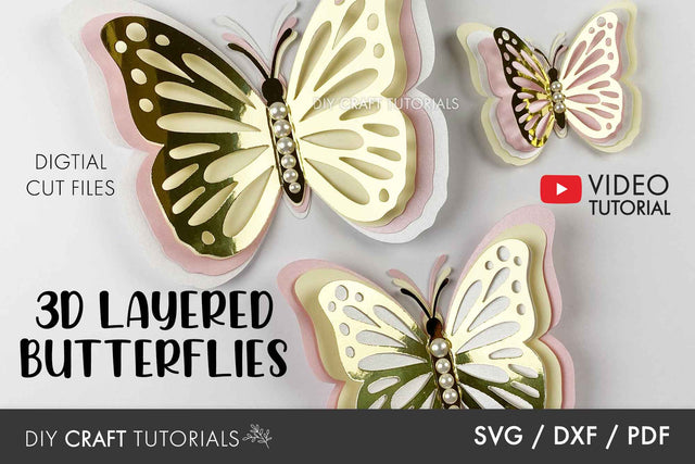 3D Butterfly SVG Template SVG DIY Craft Tutorials 