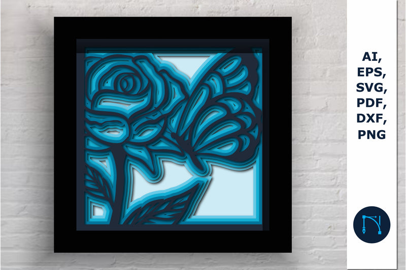 3D Butterfly with Flower SVG shadow box SVG MD JOYNAL ABDIN 