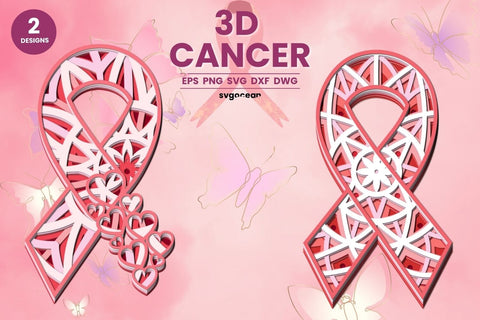 3D Cancer SVG Bundle | Layered Cut Files | Mandala SVG SvgOcean 