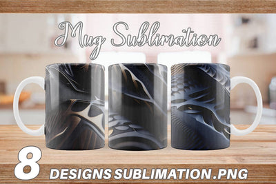 3D carbon texture Mug Wrap | Sublimation Coffee Cup Sublimation artnoy 