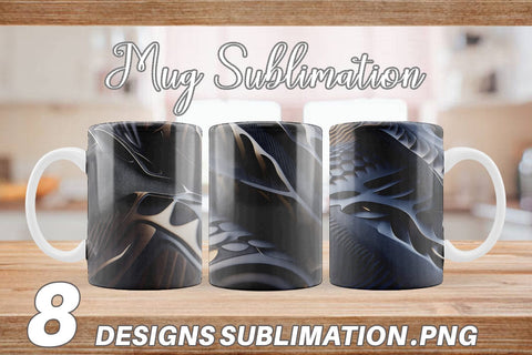 3D carbon texture Mug Wrap | Sublimation Coffee Cup Sublimation artnoy 