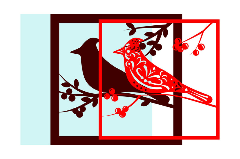3d Cardinal Pattern 3d Cardinal. Cardinal SVG. 3d Layered SVG. Cardinal Bird SVG - So Fontsy