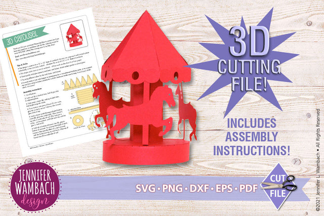 3D Carousel SVG Jennifer Wambach Design 