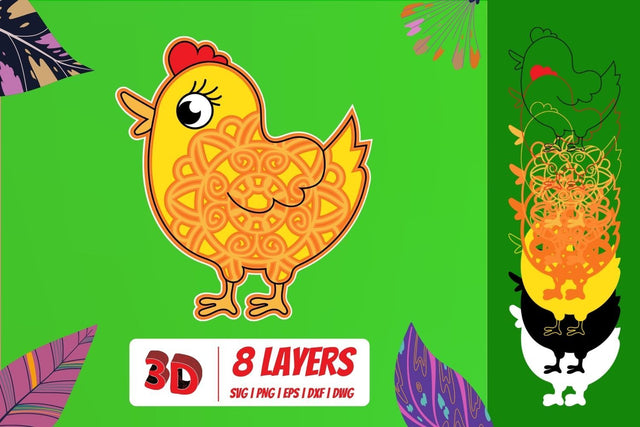 3D Chick SVG Cut File SVG SvgOcean 