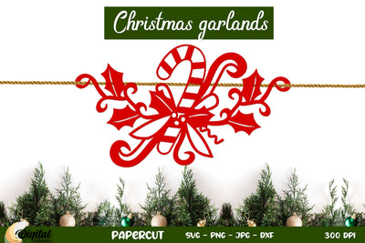 3D Christmas Banners Paper Cut. 3D Christmas Decor SVG. 3D Paper Evgenyia Guschina 