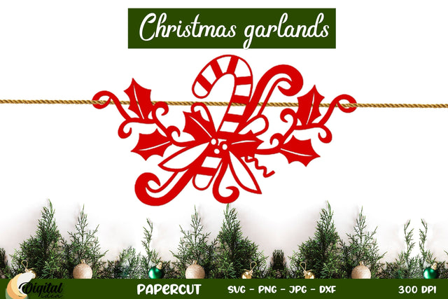 3D Christmas Banners Paper Cut. 3D Christmas Decor SVG. 3D Paper Evgenyia Guschina 