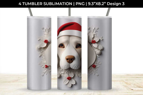 3D Christmas Beagle Dog Tumbler Wrap 20 oz Sublimation PNG Bundle Free For Commercial Use Sublimation Sintegra 