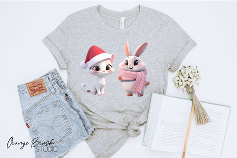 3D Christmas Clipart Bundle, Cute Christmas Sublimation Sublimation OrangeBrushStudio 