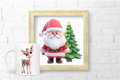 3D Christmas Clipart Bundle, Cute Christmas Sublimation Sublimation OrangeBrushStudio 