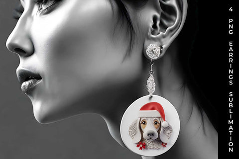 3D Christmas Dachshund Dog Earrings Sublimation PNG Bundle Free For Commercial Use Sublimation Sintegra 