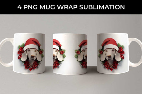 3D Christmas Dachshund Dog Mug Wrap Sublimation PNG Bundle Free For Commercial Use Sublimation Sintegra 