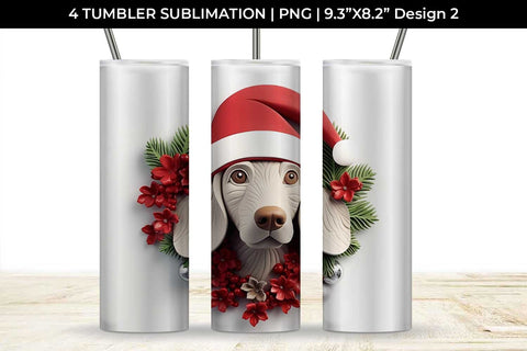 3D Christmas Dachshund Dog Tumbler Wrap 20 oz Sublimation PNG Bundle Free For Commercial Use Sublimation Sintegra 