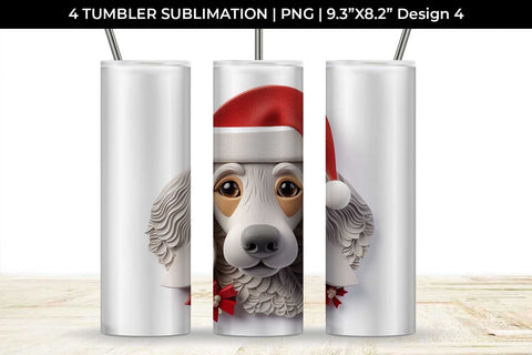 3D Christmas Dachshund Dog Tumbler Wrap 20 oz Sublimation PNG Bundle Free For Commercial Use Sublimation Sintegra 