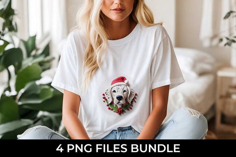 3D Christmas Dalmatian Dog T-shirt Sublimation PNG Bundle Free For Commercial Use Sublimation Sintegra 