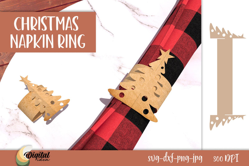3D Christmas Decor SVG. Christmas Napkin Ring Paper Cut. 3D Paper Evgenyia Guschina 
