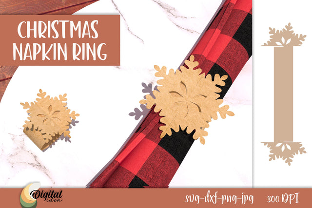 3D Christmas Decor SVG. Christmas Napkin Ring Paper Cut. 3D Paper Evgenyia Guschina 