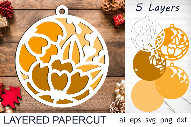 3d christmas decor svg, Layered papercut svg, Holiday ornament 3D Paper AnastasiyaArtDesign 
