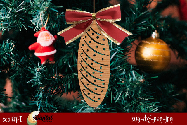 3D Christmas Decoration Laser Cut. Christmas Tree Toys Laser Cut. SVG Evgenyia Guschina 