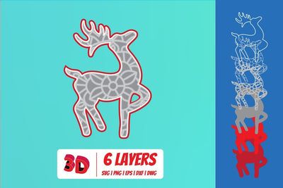 3D Christmas Deer 3 SVG Cut File SVG SvgOcean 