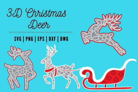 3D Christmas Deer SVG Bundle SVG SvgOcean 