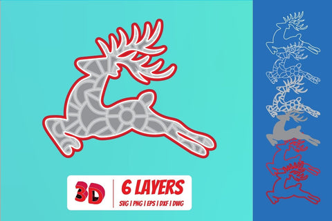 3D Christmas Deer SVG Bundle SVG SvgOcean 
