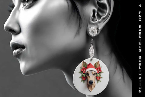 3D Christmas Doberman Dog Earrings Sublimation PNG Bundle Free For Commercial Use Sublimation Sintegra 