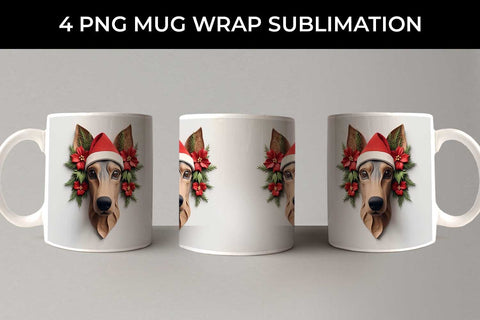 3D Christmas Doberman Dog Mug Wrap Sublimation PNG Bundle Free For Commercial Use Sublimation Sintegra 