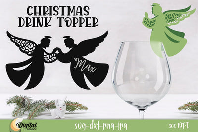 3D Christmas Drink Topper SVG. Christmas Ornament Paper Cut. 3D Paper Evgenyia Guschina 