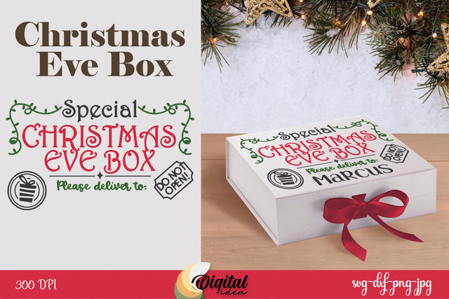 3D Christmas Eve Box Paper Cut. Eve Box SVG. 3D Box Paper 3D Paper Evgenyia Guschina 