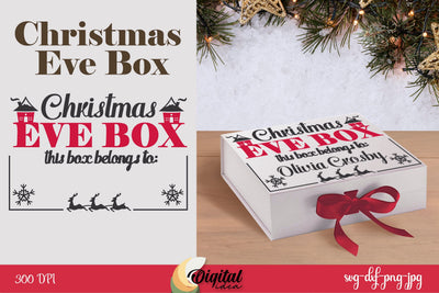 3D Christmas Eve Box Paper Cut. Eve Box SVG. 3D Box Paper 3D Paper Evgenyia Guschina 
