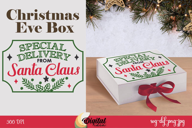 3D Christmas Eve Box Paper Cut. Eve Box SVG. 3D Box Paper 3D Paper Evgenyia Guschina 