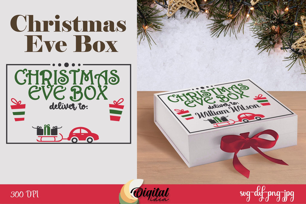 3D Christmas Eve Box Paper Cut. Eve Box SVG. 3D Box Paper - So Fontsy