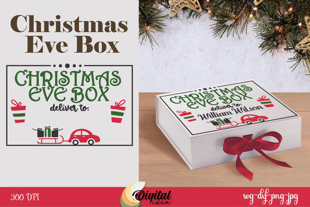 3D Christmas Eve Box Paper Cut. Eve Box SVG. 3D Box Paper 3D Paper Evgenyia Guschina 
