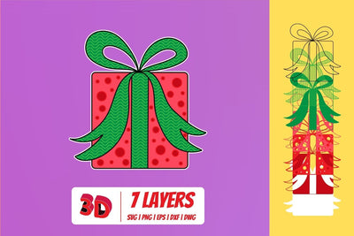 3D Christmas Gift 1 SVG Cut File SVG SvgOcean 