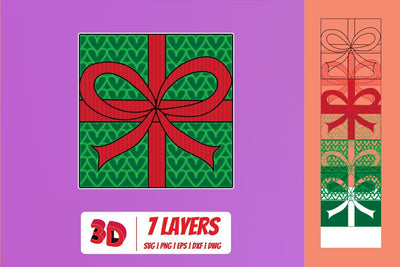 3D Christmas Gift 2 SVG Cut File SVG SvgOcean 