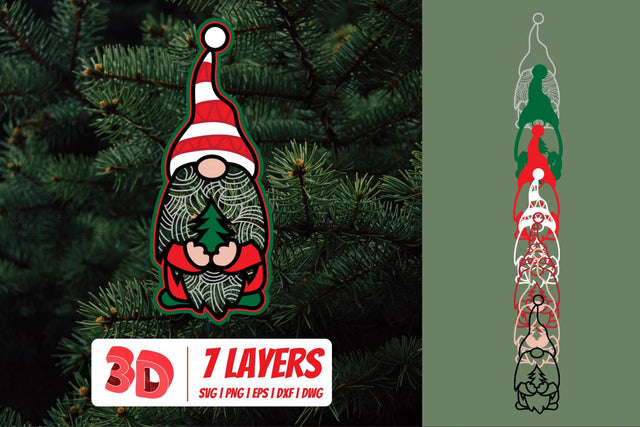 3D Christmas Gnome Cut File SVG SvgOcean 