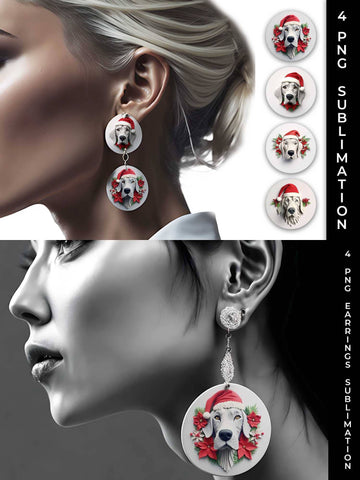 3D Christmas Great Dane Dog Earrings Sublimation PNG Bundle Free For Commercial Use Sublimation Sintegra 