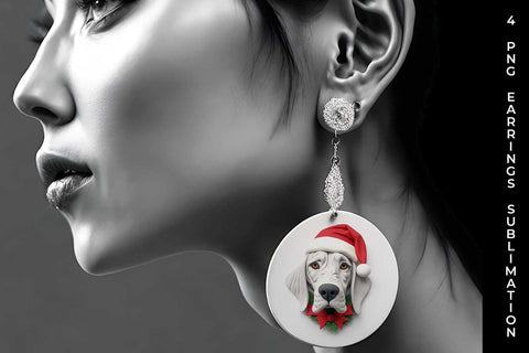 3D Christmas Great Dane Dog Earrings Sublimation PNG Bundle Free For Commercial Use Sublimation Sintegra 