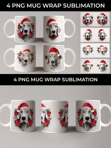 3D Christmas Great Dane Dog Mug Wrap Sublimation PNG Bundle Free For Commercial Use Sublimation Sintegra 
