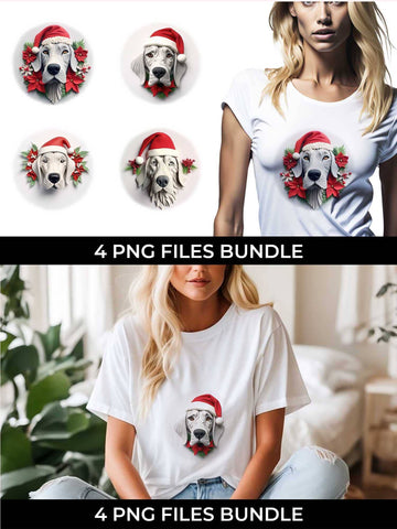 3D Christmas Great Dane Dog T-shirt Sublimation PNG Bundle Free For Commercial Use Sublimation Sintegra 