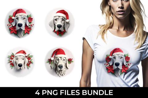 3D Christmas Great Dane Dog T-shirt Sublimation PNG Bundle Free For Commercial Use Sublimation Sintegra 