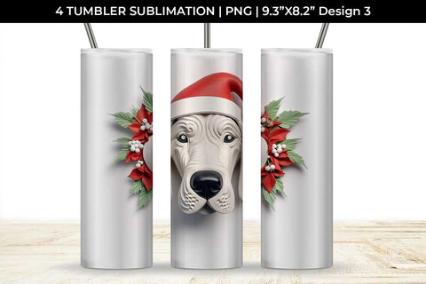 3D Christmas Great Dane Dog Tumbler Wrap 20 oz Sublimation PNG Bundle Free For Commercial Use Sublimation Sintegra 