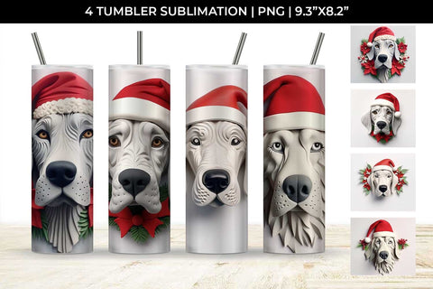 3D Christmas Great Dane Dog Tumbler Wrap 20 oz Sublimation PNG Bundle Free For Commercial Use Sublimation Sintegra 