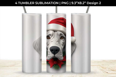 3D Christmas Great Dane Dog Tumbler Wrap 20 oz Sublimation PNG Bundle Free For Commercial Use Sublimation Sintegra 