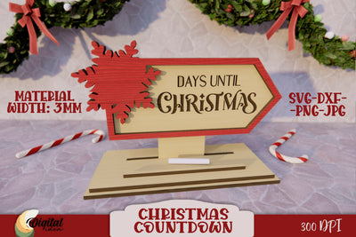 3D Christmas Home Decor Laser Cut. 3D Countdown Laser Cut. SVG Evgenyia Guschina 