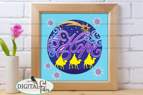 3D Christmas Hope Nativity shadow light box svg digital cut SVG kartcreationii 