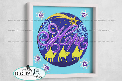 3D Christmas Hope Nativity shadow light box svg digital cut SVG kartcreationii 