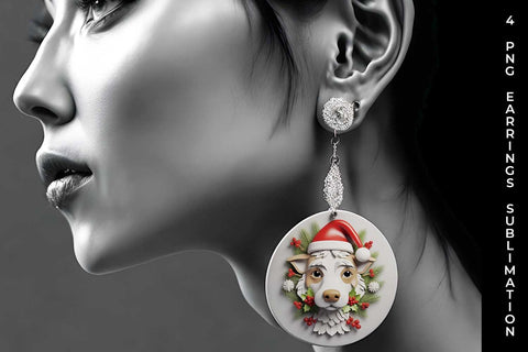 3D Christmas Jack Russell Dog Earrings Sublimation PNG Bundle Free For Commercial Use Sublimation Sintegra 