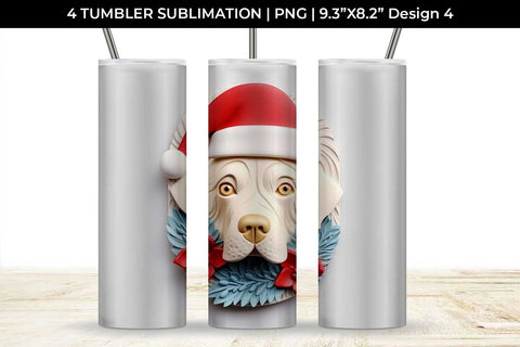 3D Christmas Labrador Retriever Dog Tumbler Wrap 20 oz Sublimation PNG Bundle Free For Commercial Use Sublimation Sintegra 